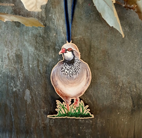 Partridge - Wooden Hanging Decoration