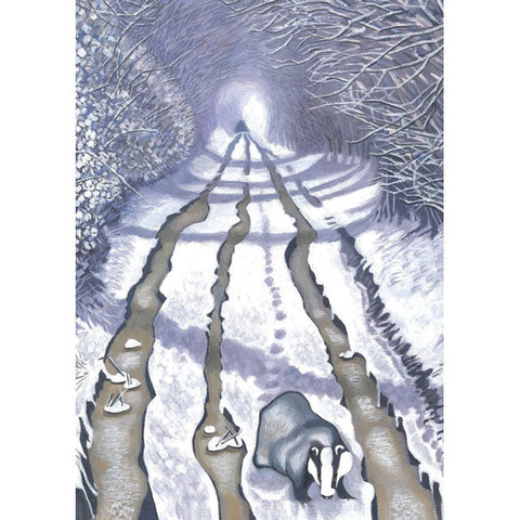 Teresa Rogers, Tracks (Badger), Blank Art Card