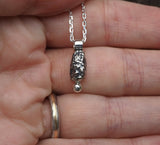 Oxidised silver nugget pendant