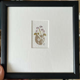 Cyclamen Pot - Original Framed Miniature Botanical Ink Painting