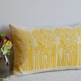 Paperwhites Cotton Cushion - Plant Dyed & Block Printed By Hand