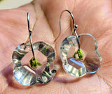 Vintage Czech Crystal Glass Button Earrings