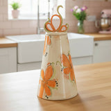 Elegant Orange lidded jar - handmade ceramic
