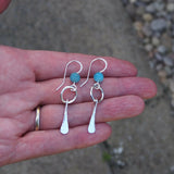 Frosted Apatite Dangle Hoop Earrings