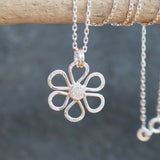 Silver Daisy Pendant Necklace