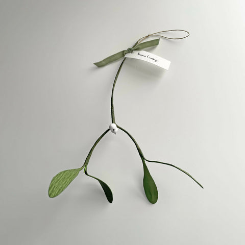 Hanging Mistletoe with Season's Greetings