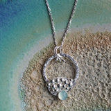 Silver Granulation and Chalcedony Pendant Necklace