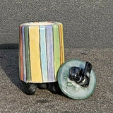 Rainbow Keepsake Pot- handmade ceramic