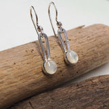 Mother of Pear Silver Dangle Earrings