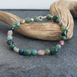 Tourmaline and Jade Bead Bracelet