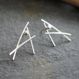 Sculptural Silver Stud Earrings, One of a Kind