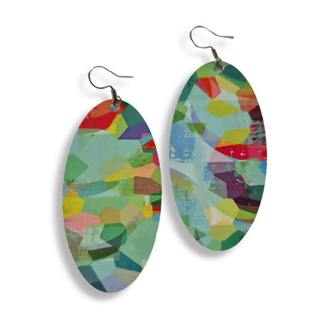 Pixellicious - Oval Drop Earring