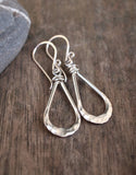 Teardrop - Silver Dangle Earrings