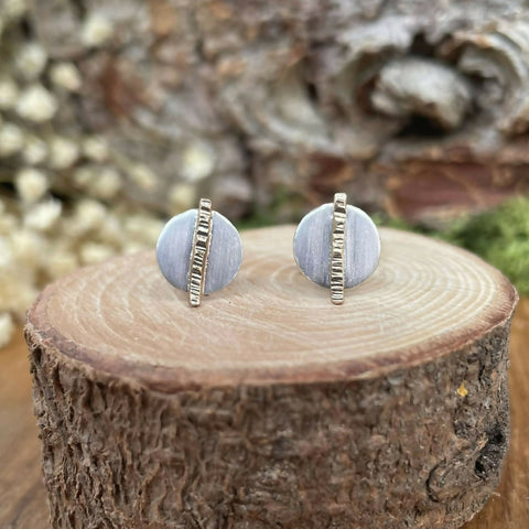 Sticks & Stones Stud Earrings - Sterling Silver and Gold Earrings