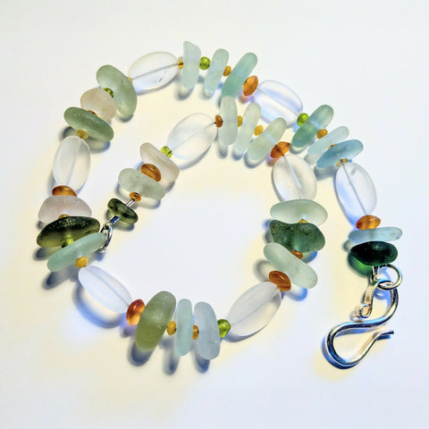 Seaglass and Carnelian Necklace