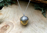 Chunky Silver & Brass Acorn Necklace by Curious Magpie 4 copy