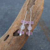 Pink Glass Drop Earrings