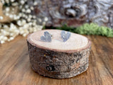 Silver Tree Bark Heart Stud Earrings by Curious Magpie Jewellery 7