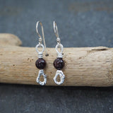 Garnet Silver Earrings