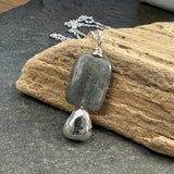 Labradorite Silver Pebble Pendant