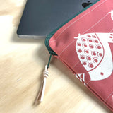 14” Handquilted Laptop or Sketchbook Case | Red Bird Design | British Made