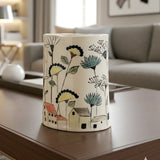 Flower Village Vase / Utensil Holder - Handmade Ceramic