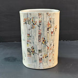 Silver Birches Vase or Utensil Holder - handmade ceramic