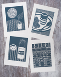 Cheeseboard Lino Print