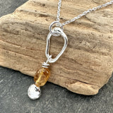 Citrine and Recycled Silver Pendant