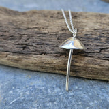 Silver Toadstool Mushroom Pendant