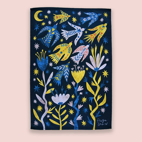 Folk Birds - Tea Towel