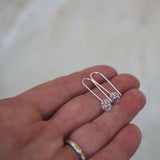 Textured Silver Drop Earrings