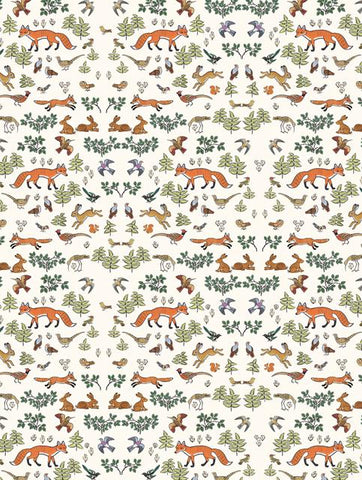 Mr Fox, Ivory - Gift Wrap - Sheet