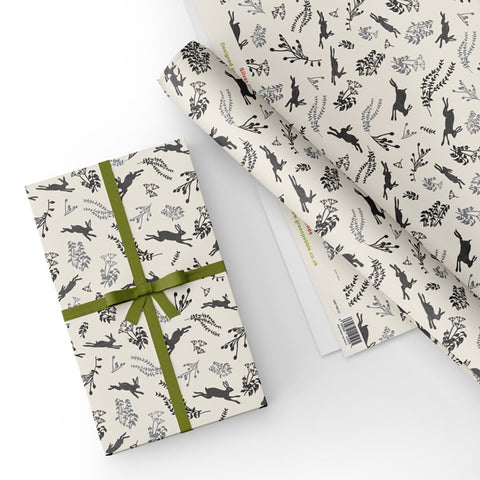 Silver Hares - Gift Wrap - Sheet