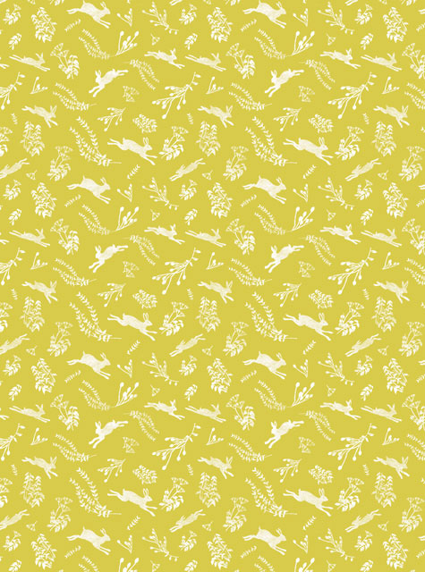 Hares, Green - Gift Wrap - 1 Sheet