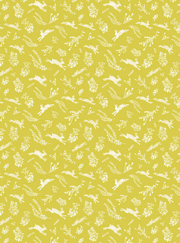 Hares, Green - Gift Wrap - Sheet