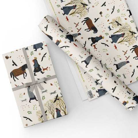 Snowy Field - Gift Wrap - Sheet