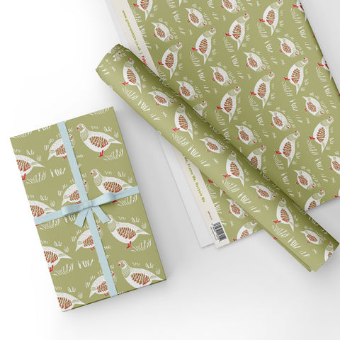 Partridges, Wood Green - Gift Wrap - Sheet