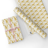 Lighthouse - Gold - Gift Wrap - Sheet