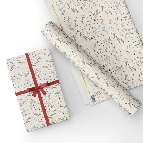 Hares In The Snow - Gift Wrap - Sheet
