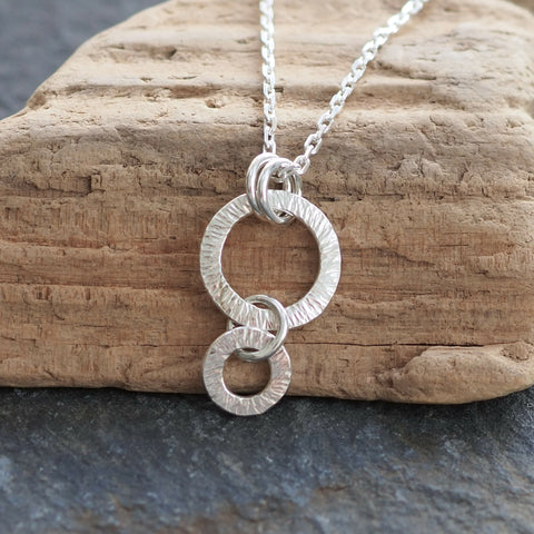 Double Ring Pendant Necklace