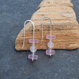 Pink Glass Drop Earrings
