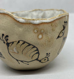 Handmade Stoneware Ceramic Pinch Pot - Birds