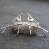 Sculptural Silver Stud Earrings, One of a Kind