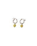 Serpentine Gemstone Silver Huggie Earrings