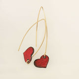 Heart Earrings - Red 2