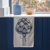 Cotton Tea Towel with Artichoke Lino Print