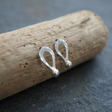 Silver Tear Drop Stud Earrings