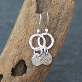 Silver Daisy Chain Hoop Earrings