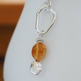 Citrine and Recycled Silver Pendant